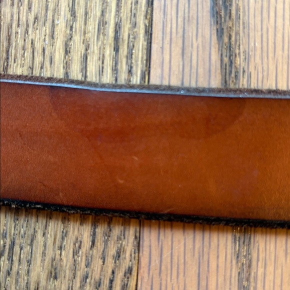 Fossil sz M brown leather belt with brass/leather buckle - Picture 11 of 11